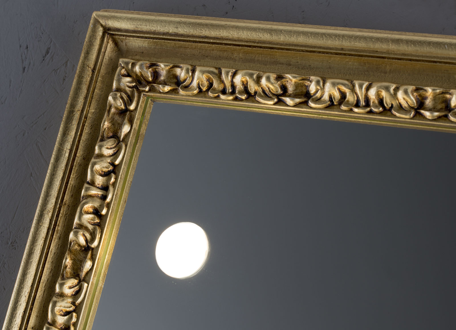 Specchio decorativo con luci linea MF oro specchio arredo con cornice legno color oro