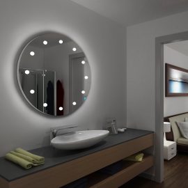 I-light luxury round mirror from MDE collection Unica by Cantoni