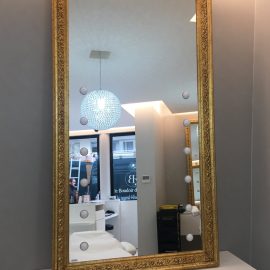 MF specchio con luci cornice oro per salone parrucchiere