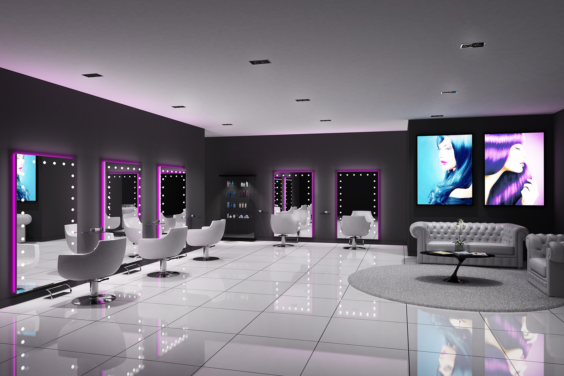 Salon Mirrors With Lights By Unica, Led Mirror For Hair Salon