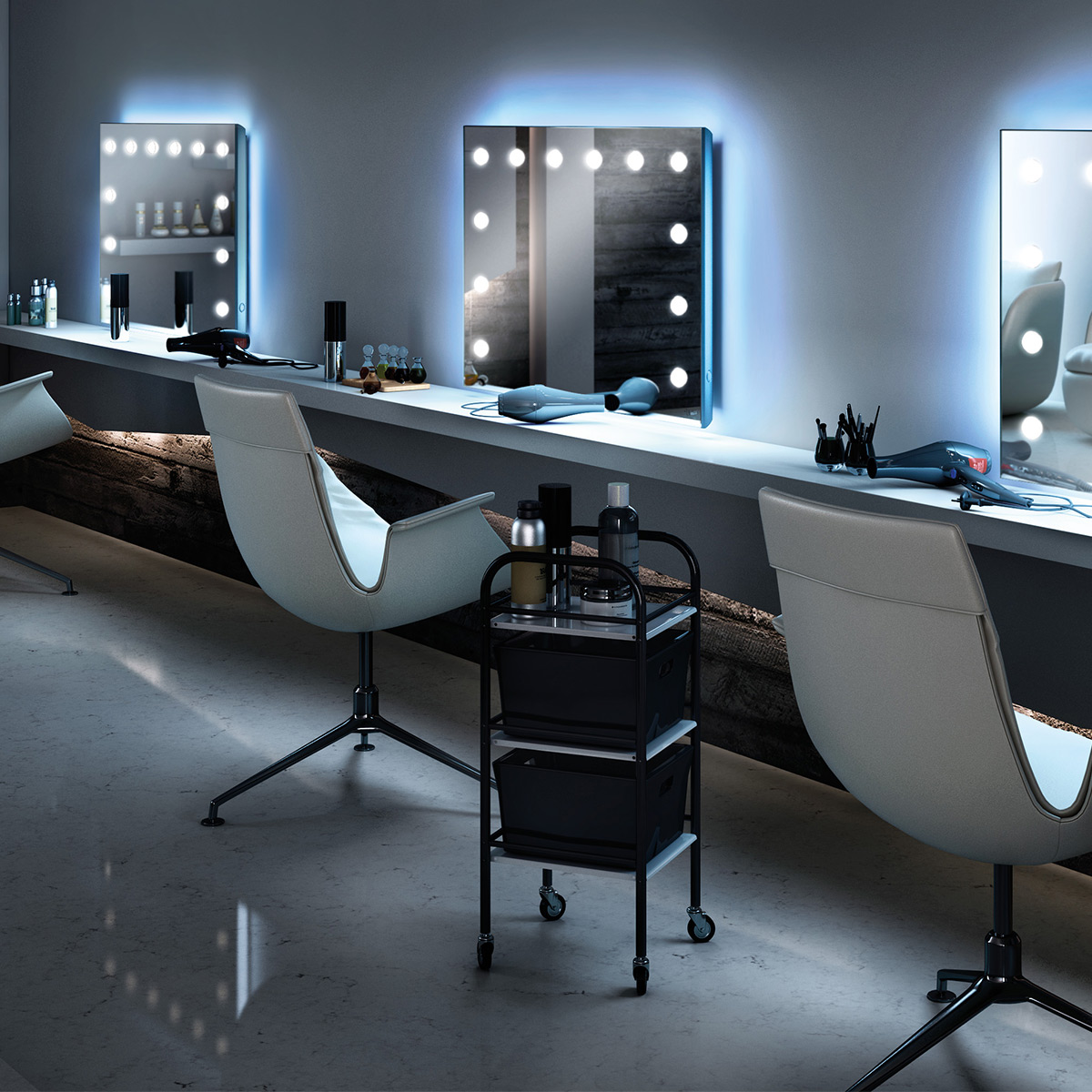 Salon mirrors with lights by Unica Luxury Lighted Mirrors