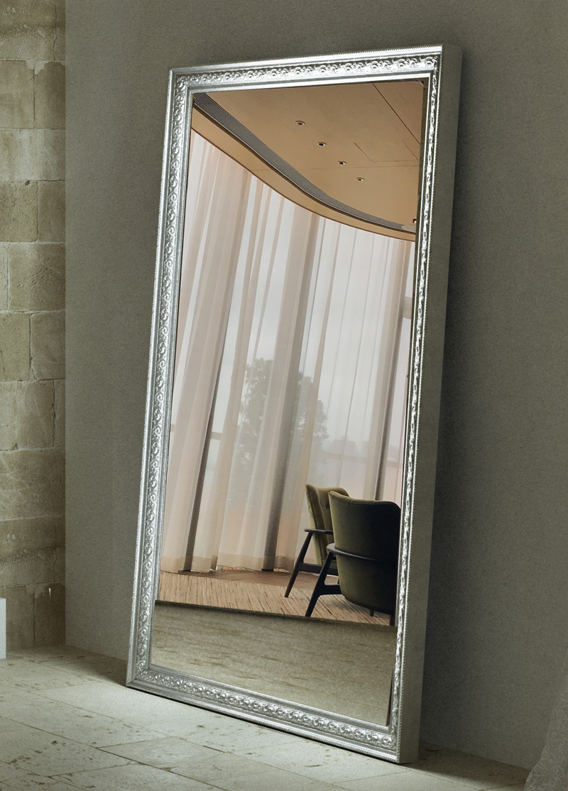 large floor silver mirror