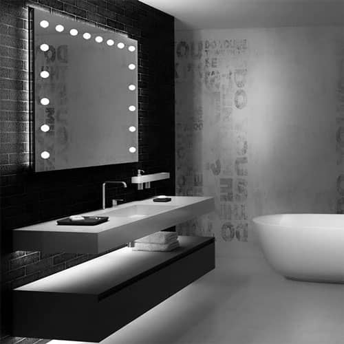 specchio bagno con luci linea MH