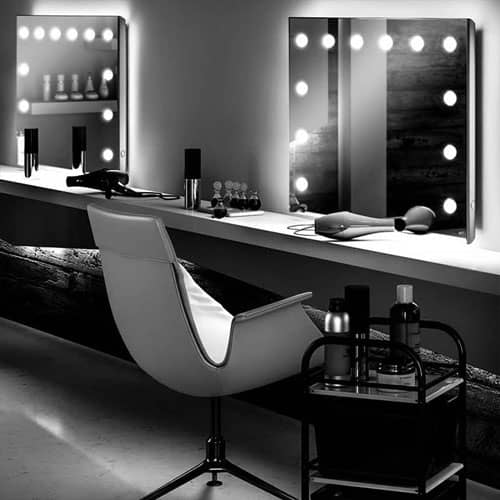 salon mirror with lights