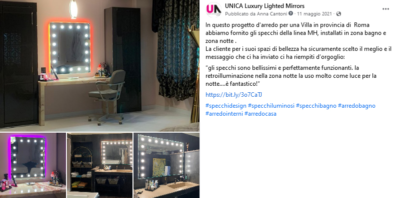 recensioni specchi Unica by Cantoni