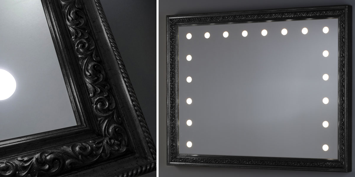 Lo specchio con cornice nera: in metallo o legno, per interni di stile
