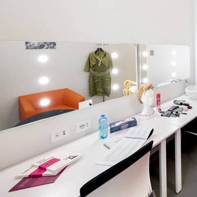 specchi trucco con luci per teatro