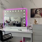 Backlit mirror for beauty salon