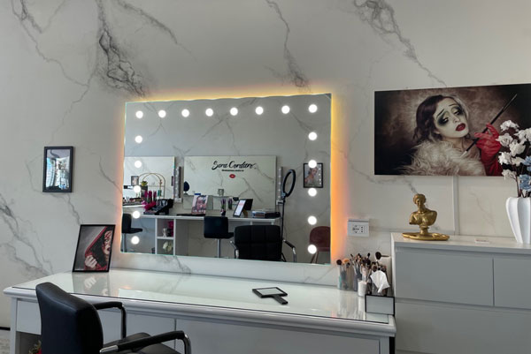 Backlit vanity mirror, RGB Orange backlight