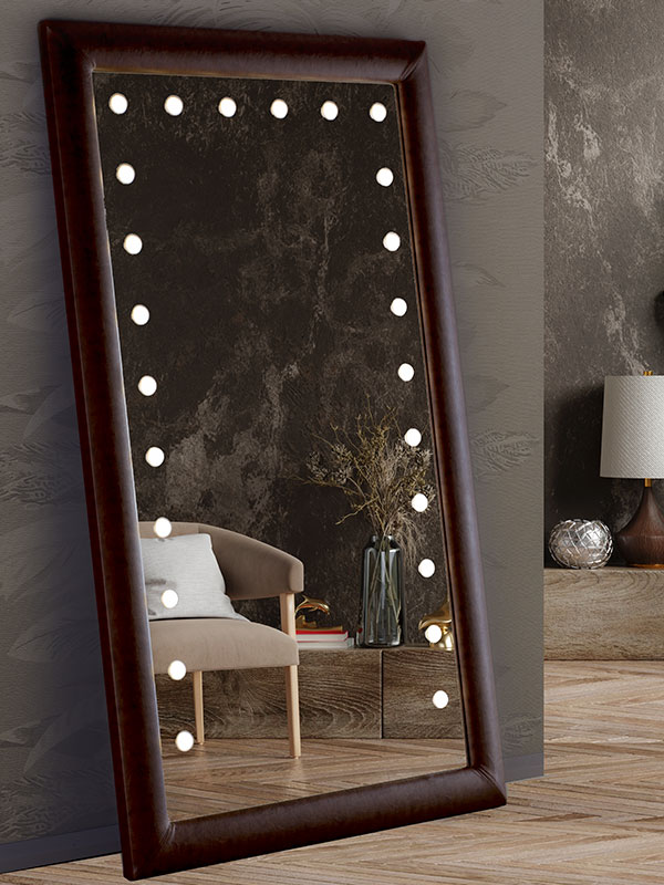 Floor standing mirror, ethno chic style