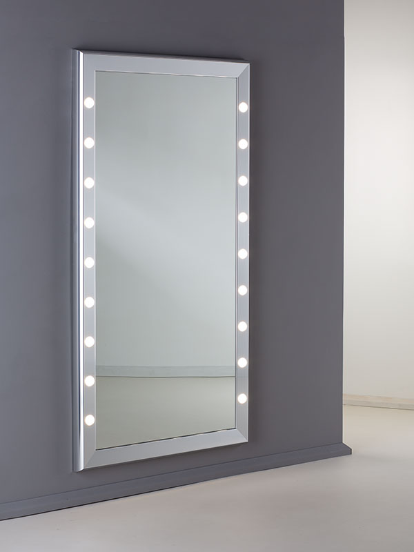 Full length floor mirror, with lights
