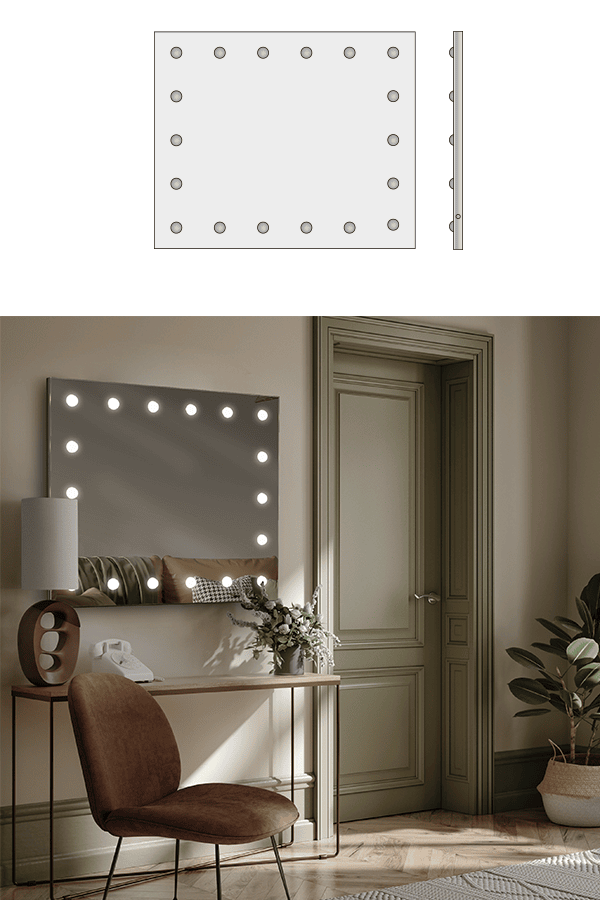 Specchio led design in salotto