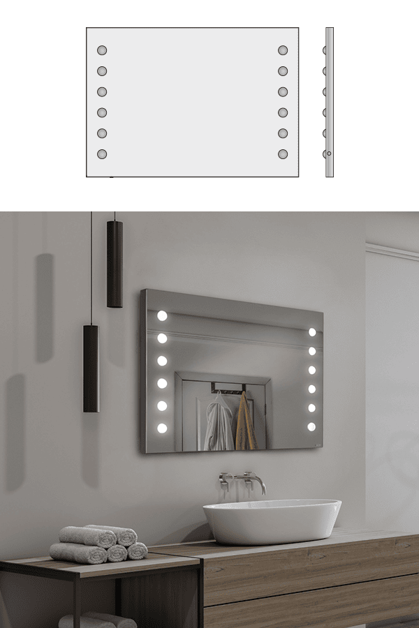 specchiera led bagno MDE 502 12 luci