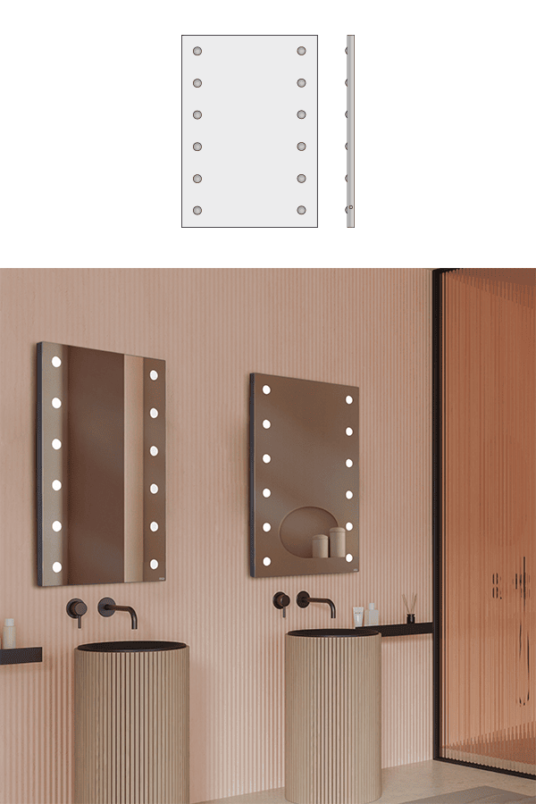 Specchi led bagno per lavabo doppio